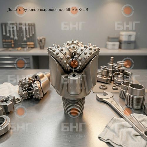 Долото буровое шарошечное 59 мм К-ЦВ чертеж